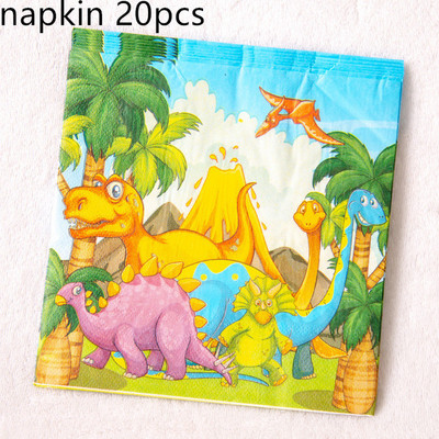 Dzsungel állati virág dinoszaurusz témájú szalvéták születésnapi dekoráció papírszalvéta gyerekeknek baba zuhany parti kellékek eldobható étkészletek