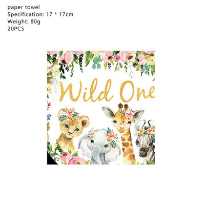 Dzsungel állati virág dinoszaurusz témájú szalvéták születésnapi dekoráció papírszalvéta gyerekeknek baba zuhany parti kellékek eldobható étkészletek