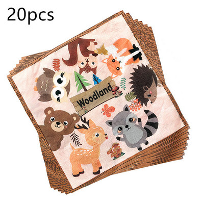 Dzsungel állati virág dinoszaurusz témájú szalvéták születésnapi dekoráció papírszalvéta gyerekeknek baba zuhany parti kellékek eldobható étkészletek