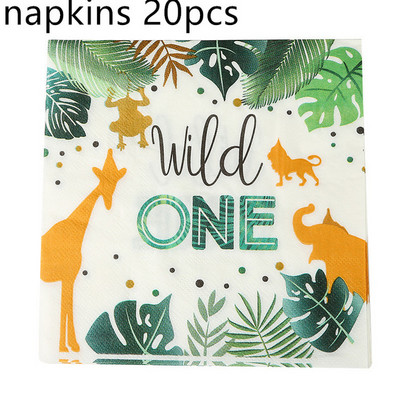 Dzsungel állati virág dinoszaurusz témájú szalvéták születésnapi dekoráció papírszalvéta gyerekeknek baba zuhany parti kellékek eldobható étkészletek