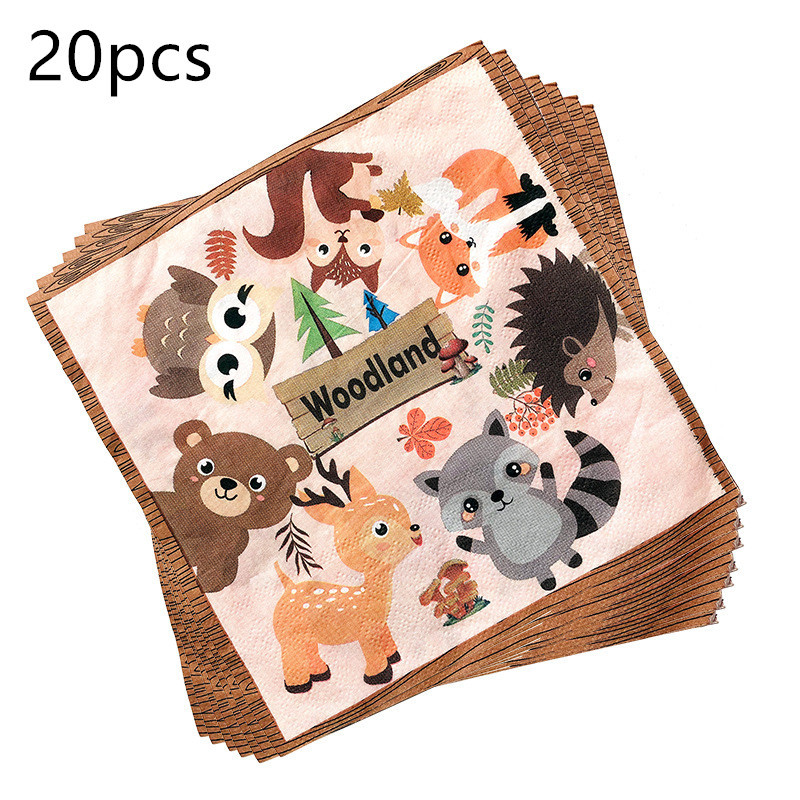 Dzsungel állati virág dinoszaurusz témájú szalvéták születésnapi dekoráció papírszalvéta gyerekeknek baba zuhany parti kellékek eldobható étkészletek