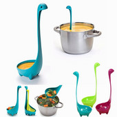 Loch Neso pabaisų sriubos šaukštas virimui, patiekimui sriubai, troškinimui Kūrybiniai virtuvės reikmenys ilga rankena animacinių filmų dinozaurų kiaurasamtis