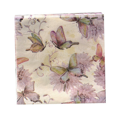 20db/tétel Lovely Flower pillangós papírszalvéták Pillangóparti szalvéták születésnapi parti kellékekhez esküvői dekorációk