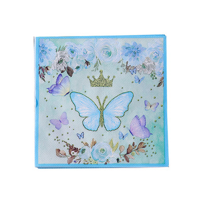20db/tétel Lovely Flower pillangós papírszalvéták Pillangóparti szalvéták születésnapi parti kellékekhez esküvői dekorációk