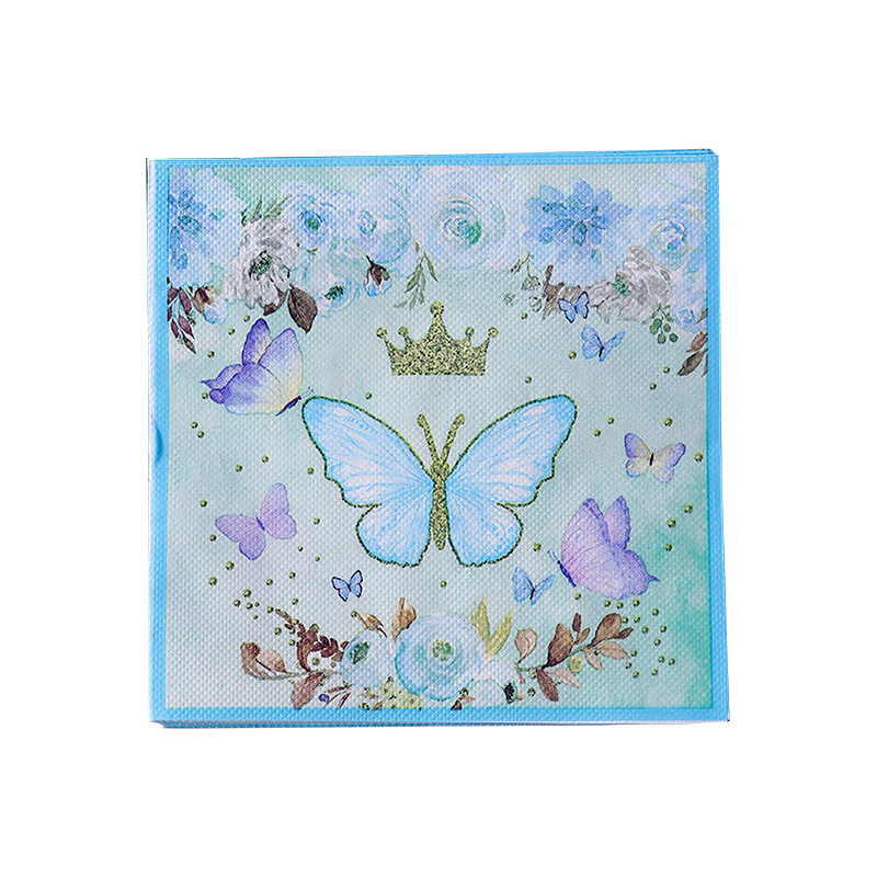 20db/tétel Lovely Flower pillangós papírszalvéták Pillangóparti szalvéták születésnapi parti kellékekhez esküvői dekorációk