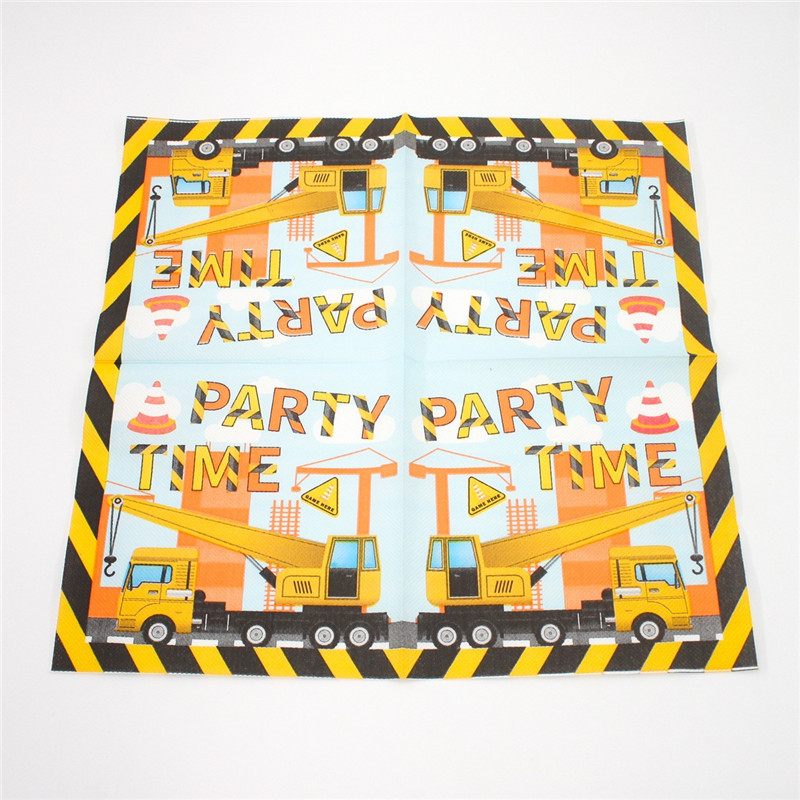 20 gab. vienreizējās lietošanas inženiertehniskais transportlīdzeklis, automašīnas ballītes laiks, drukāts galda vakariņas salvete restorāna papīra zēna dzimšanas dienas dekors