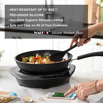 Κουτάλι μαγειρικής σιλικόνης WALFOS Food Grade Essential, ανθεκτικό στη θερμότητα, εύκαμπτο αντικολλητικό για μαγείρεμα μαγειρικά σκεύη κουζίνας ψησίματος