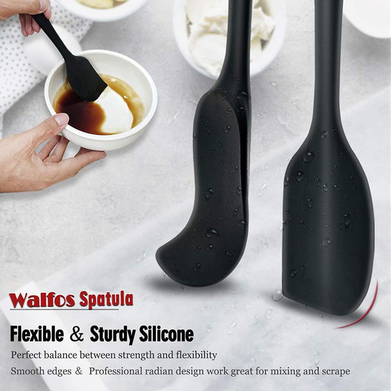 WALFOS toidukvaliteediga silikoonist keedulusikas Kuumakindel, painduv mittekleepuv kleepuv kleepuv toiduvalmistamiseks Küpsetamiseks segamine köögiriistad