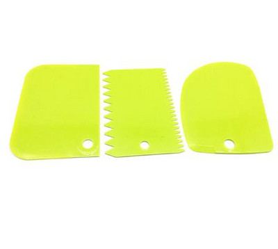 3Gb Krēmveida skrāpju uzvalks DIY virtuves taisna loka zoba forma krēmveida maizes griezējs plastmasas kūka pastveida skrāpis cepšanai fondant instrumenti