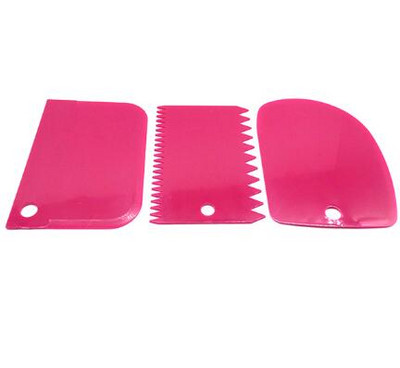 3Gb Krēmveida skrāpju uzvalks DIY virtuves taisna loka zoba forma krēmveida maizes griezējs plastmasas kūka pastveida skrāpis cepšanai fondant instrumenti