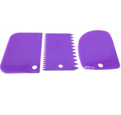 3Gb Krēmveida skrāpju uzvalks DIY virtuves taisna loka zoba forma krēmveida maizes griezējs plastmasas kūka pastveida skrāpis cepšanai fondant instrumenti