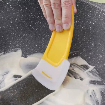 3 бр. Силиконова шпатула за почистване Скрепер за миене на кухня Стъргалка за печене на торта Приспособления за сладкиши Мръсен тиган Гърне Инструменти за почистване на съдове