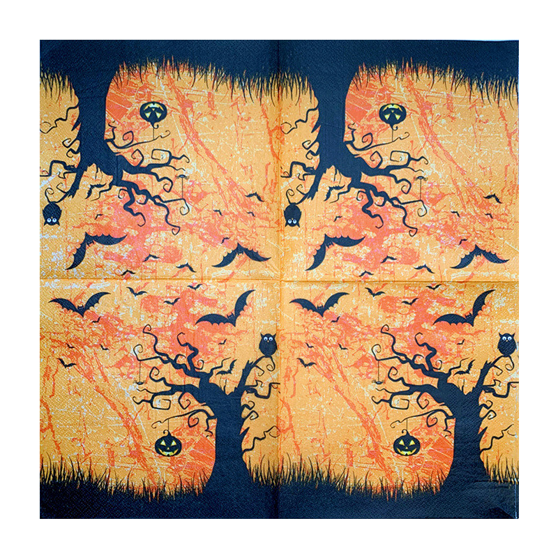 20Gb/Pack Happy Halloween Skull Ķirbju Sikspārnis Dekupāžas Papīrs Žāvēts Koks Ķirbju Papīra salvetes Helovīna ballīšu dekorēšanai