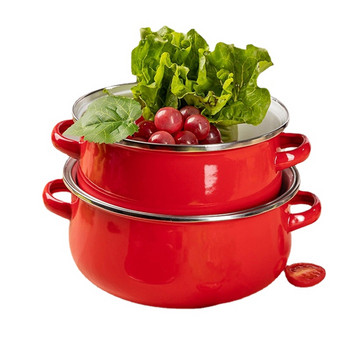 Издръжлива порцеланова тенджера за домати с функция за нагряване за супа и яхния, 18 см/20 см/22 см