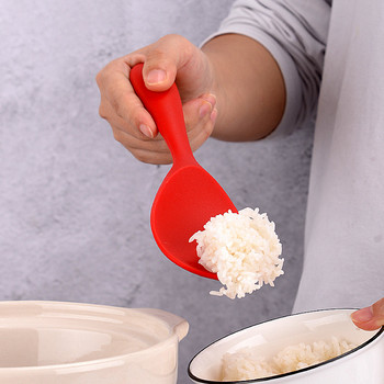 Незалепваща силиконова лъжица Топлоустойчива Лесна за почистване лъжици за ориз Уред за готвене на ориз Лопатка за суши Кухненски прибори Гребло за ориз Лопата