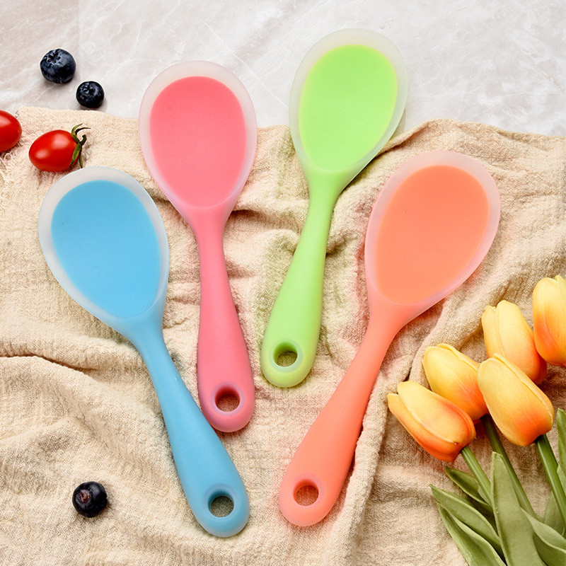 Mittenakkuv silikoonist lusikas kuumakindel, kergesti puhastatav riisilusikad riisipliit sushi kühvel köögiriistad riisilabidas