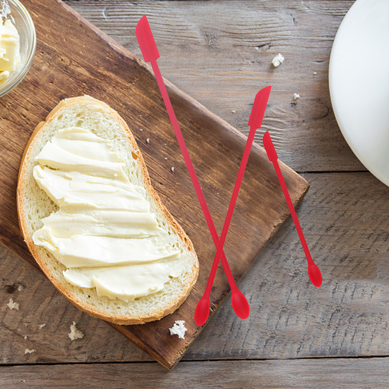 Mini lāpstiņa Silikona burciņa Lāpstiņa Pēdējais piliens Mazas Lāpstiņas Final Makeup Lāpstiņas Divpusējas Garas Karotes Kosmētikas Virtuvei