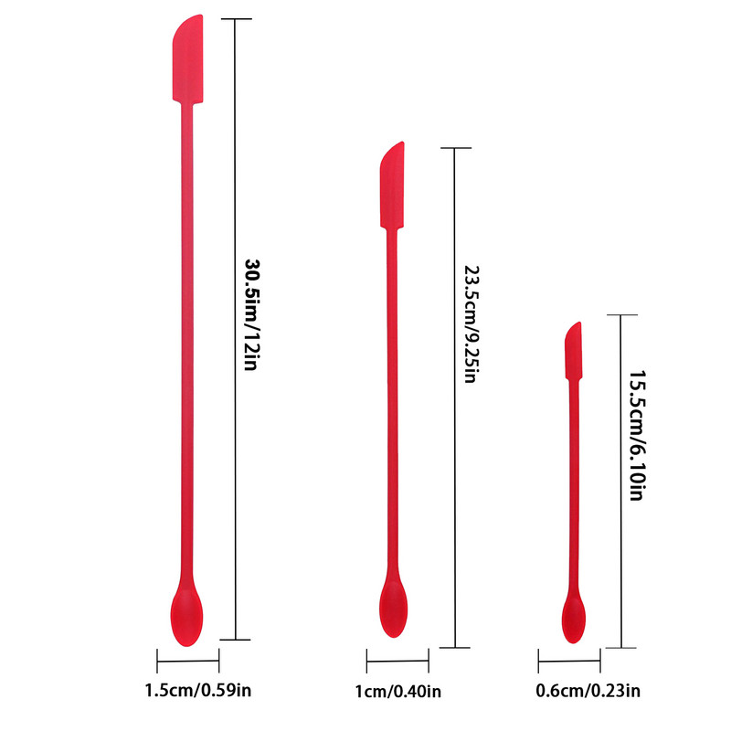Mini lāpstiņa Silikona burciņa Lāpstiņa Pēdējais piliens Mazas Lāpstiņas Final Makeup Lāpstiņas Divpusējas Garas Karotes Kosmētikas Virtuvei
