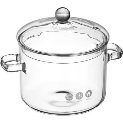 Cratiță de sticlă Oală cu tăiței Bol mare de gătit cu supă transparentă Boluri transparente din borosilicat Capac stoc
