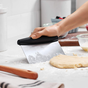 Резачка за тесто от неръждаема стомана Шпатула за крем за торта Маслено тесто Скрепер Инструменти за печене за домашно печене Режещи инструменти Кухненски джаджи