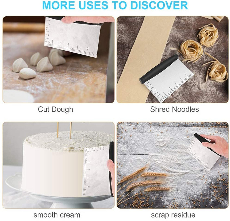 Nerūsējošā tērauda mīklas griezējs kūku krēms lāpstiņa sviests mīklas skrāpis cepšanas rīki mājas cepšanai Griešanas instrumenti virtuves sīkrīki