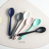 2GB Pārtikas kvalitātes silikona zupas karote Mājas nelipīga, maza podiņa zemes karote Virtuves piederumi Galda trauki gatavošanas rīks