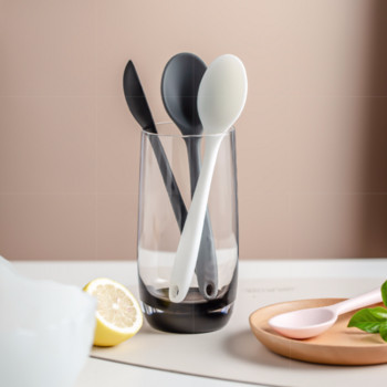 2PCS хранителна силиконова лъжица за супа Домашна незалепваща малка тенджера Soild Spoon Кухненски консумативи Посуда Инструмент за готвене