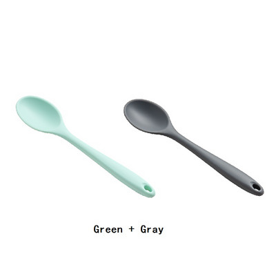 2GB Pārtikas kvalitātes silikona zupas karote Mājas nelipīga, maza podiņa zemes karote Virtuves piederumi Galda trauki gatavošanas rīks