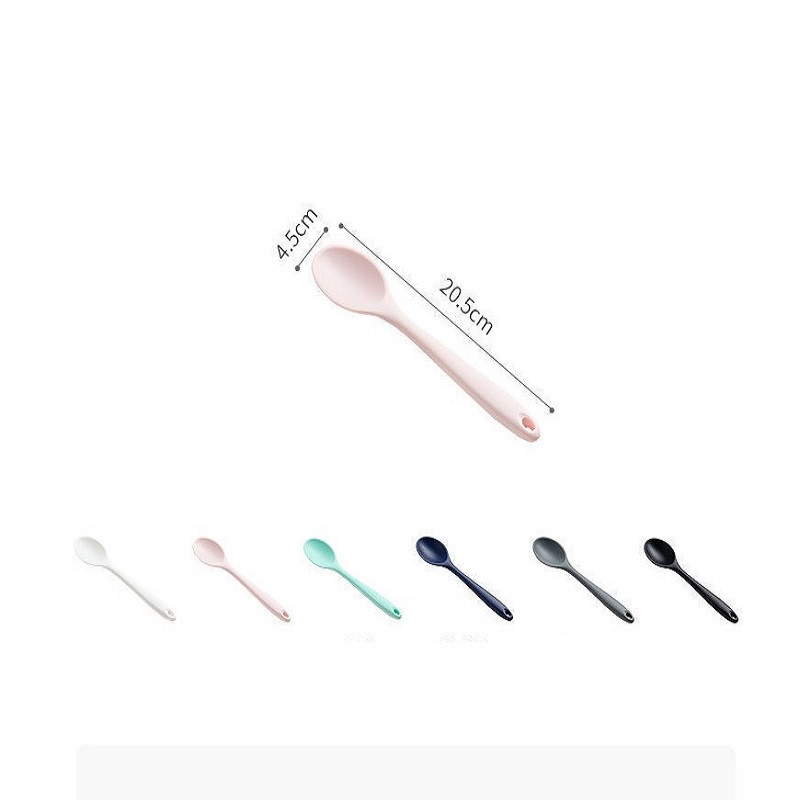 2GB Pārtikas kvalitātes silikona zupas karote Mājas nelipīga, maza podiņa zemes karote Virtuves piederumi Galda trauki gatavošanas rīks