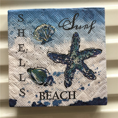 25cm dekupāžas kāzu salvetes papīra salvetes jaukas salvetes zilas jūras enkurs krabis bērna dzimšanas dienas kabatlakats ballīšu dvieļu dekors