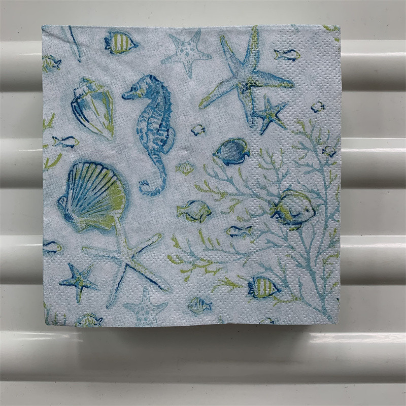 25cm dekupāžas kāzu salvetes papīra salvetes jaukas salvetes zilas jūras enkurs krabis bērna dzimšanas dienas kabatlakats ballīšu dvieļu dekors