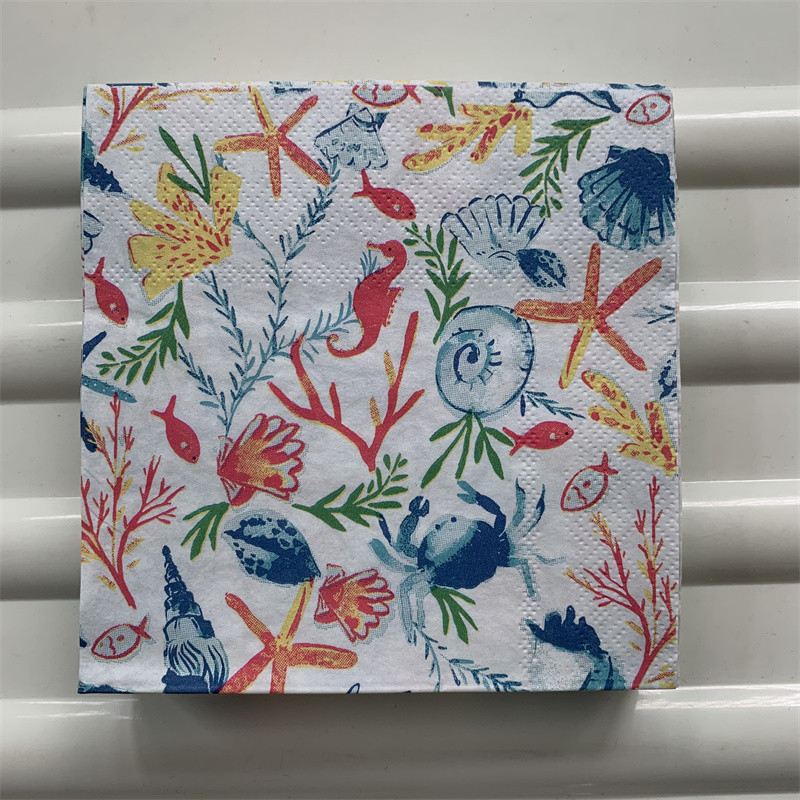 25cm dekupāžas kāzu salvetes papīra salvetes jaukas salvetes zilas jūras enkurs krabis bērna dzimšanas dienas kabatlakats ballīšu dvieļu dekors