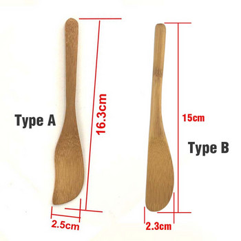 Бамбукова намазка за масло 3PCS Комплект кухненски инструменти Посуда Нож за масло Бамбуков нож Малка шпатула Бамбукова стъргалка