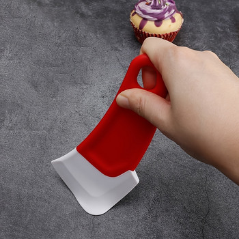 Комплект кухненски инструменти 4 в 1: лопата за почистване, силиконова шпатула, четка за тенджера за торта и стъргалка за мръсна тава