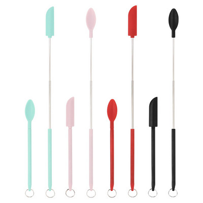 Mini spatule din silicon 3 în 1, lingură extensibilă, sticla cosmetică, racletă pentru gem, spatulă pentru prăjituri, accesorii de bucătărie pentru copt