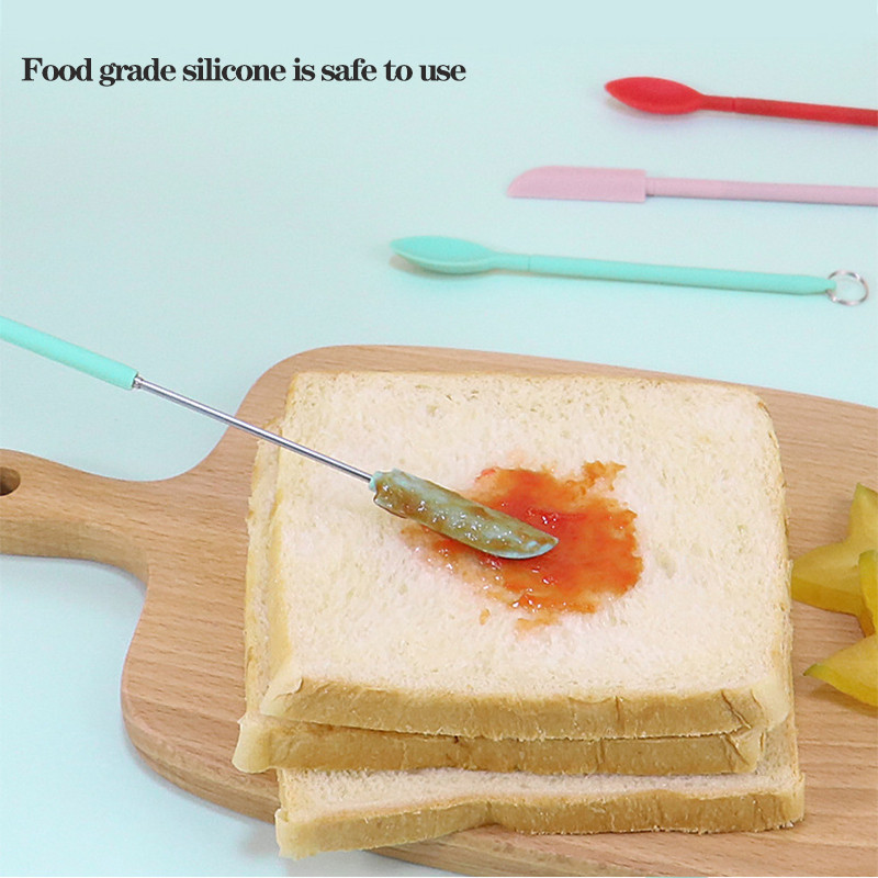 3 az 1-ben szilikon mini spatulák, kihúzható slicker-kanál kozmetikai flakon lekvár kaparó krém torta spatula konyhai sütési kellékek