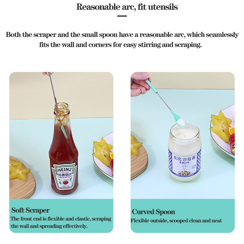 3 az 1-ben szilikon mini spatulák, kihúzható slicker-kanál kozmetikai flakon lekvár kaparó krém torta spatula konyhai sütési kellékek