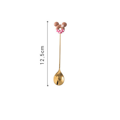 1 gab. Nerūsējošā tērauda Mikija virtuļa karote, dakšiņa kūka, kafija deserts, tēja, saldējums, maisīšanas karotes, konfektes, jauka karikatūra tējkarote