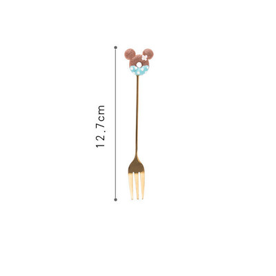 1 gab. Nerūsējošā tērauda Mikija virtuļa karote, dakšiņa kūka, kafija deserts, tēja, saldējums, maisīšanas karotes, konfektes, jauka karikatūra tējkarote