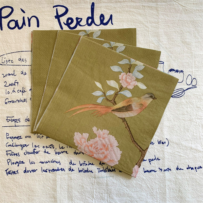 20 τεμ/τσάντα Vintage Birds Flowers Decoupage Χαρτοπετσέτες χαρτομάντηλα για πάρτι σερβίτσιο γάμου Χριστουγεννιάτικες προμήθειες 7