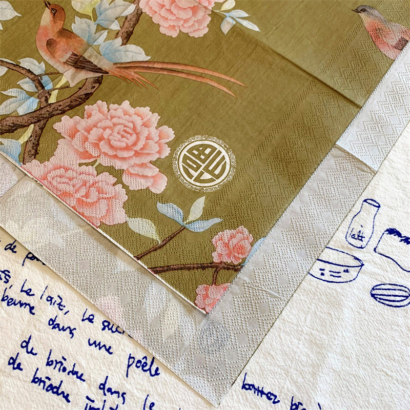 20 τεμ/τσάντα Vintage Birds Flowers Decoupage Χαρτοπετσέτες χαρτομάντηλα για πάρτι σερβίτσιο γάμου Χριστουγεννιάτικες προμήθειες 7