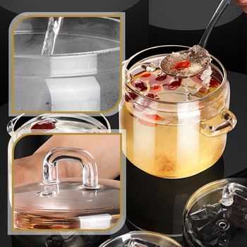 Тенджера за яхния Високотемпературна супа Винтидж стъклена прозрачна тенджера Кухня Прозрачни купи за смесване Ресторант с лук
