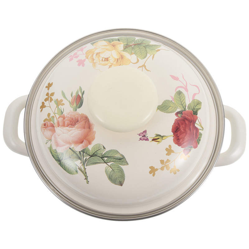 Emaljas katla vāks piena panna Maza gatavošanas mērces rokturis Nelipīgs kastrolis, stikla vārīšana