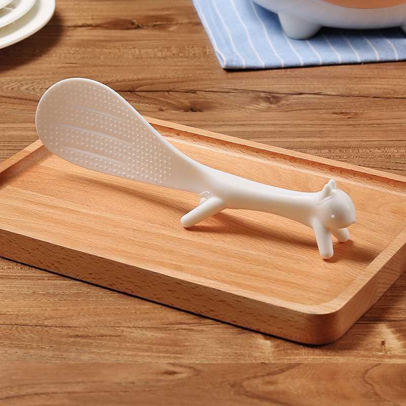 2gab 3 krāsas Radoša vāveres formas stāvoša rīsu lāpstiņa nelīpojoša karote pārtikas kvalitātes plastmasas rīsu lāpstiņa gatavošanas rīki