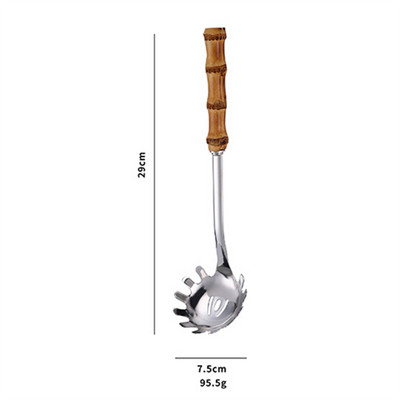 Nerūsējošā tērauda zupas karotes caurduris ar koka rokturi Pretpiedeguma pasniegšanas ēdamkarotes Karstā katla karotes Virtuves piederumi