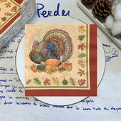 20gab/iepakojumā Pateicības dienas dekupāžas papīra salvetes Turcija ķirbju papīra salvetes ballīšu dekorēšanai Galda dekoru piederumi 7