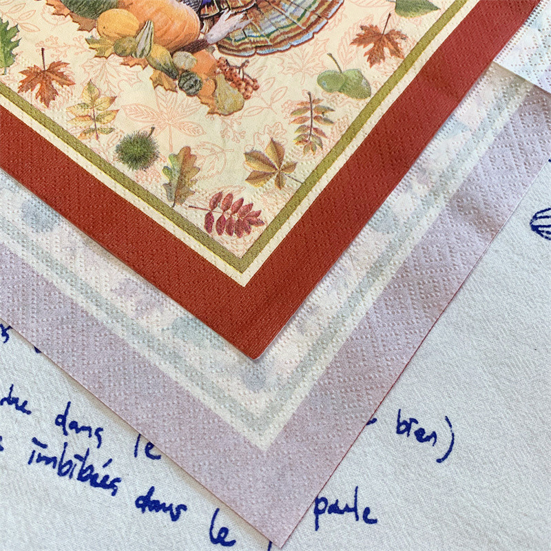 20gab/iepakojumā Pateicības dienas dekupāžas papīra salvetes Turcija ķirbju papīra salvetes ballīšu dekorēšanai Galda dekoru piederumi 7