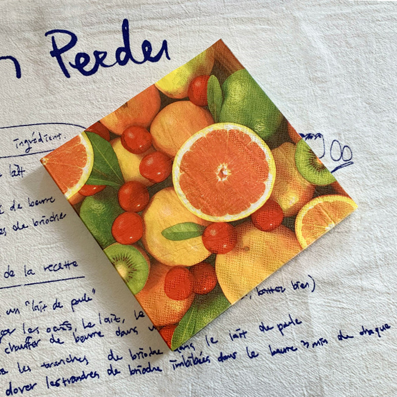 20gab./maisiņš Vintage apelsīnu citronu dekupāžas papīra salvetes augļi papīra salvetes ballīšu galda piederumiem kāzu Ziemassvētku festivāla piederumi 7