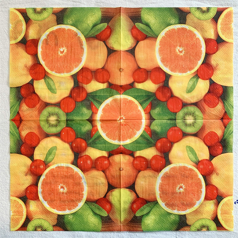 20gab./maisiņš Vintage apelsīnu citronu dekupāžas papīra salvetes augļi papīra salvetes ballīšu galda piederumiem kāzu Ziemassvētku festivāla piederumi 7