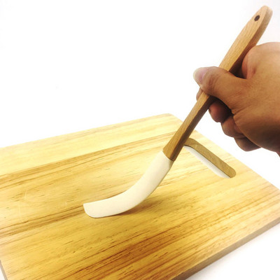 1PC răzuitoare mâner din lemn durabil ustensile spatulă unt cremă silicon detașabil nou-nouț